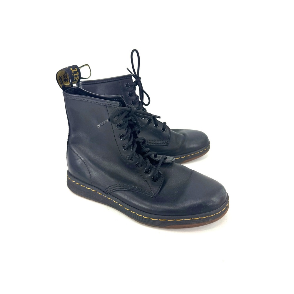 Dr. Martens 1460 Virginia Leather Black Lace Up Combat Boots Women 8 US L